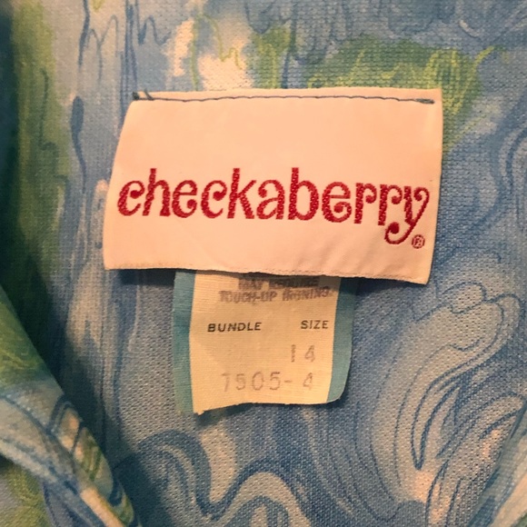 Vintage 70s Short Sleeve Checkaberry Dress - Picture 3 of 8